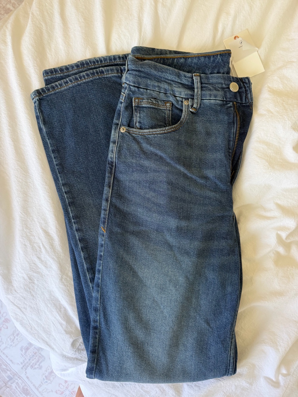 Women’s Good American Good Icon Straight Denim Jeans - Classic Mid Wash - Picture 2 of 2